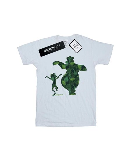 Disney Womens/Ladies The Jungle Book Mowgli And Baloo Dance Cotton Boyfriend T-Shirt (Blanc) - UTBI28328