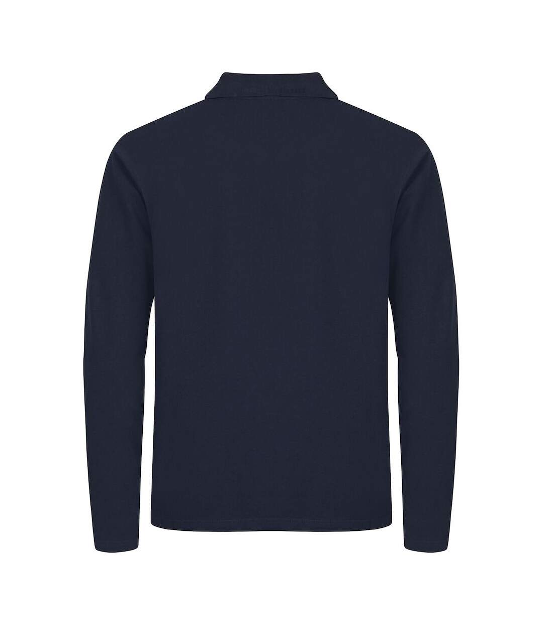 Mens Premium Stretch Long-sleeved Polo Shirt Navy Clique-2