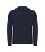 Mens Premium Stretch Long-sleeved Polo Shirt Navy Clique-2