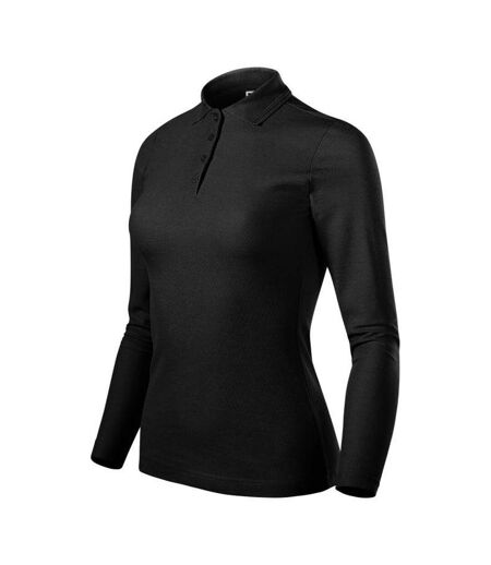 Polo Manches Longues Femme Noir Malfini