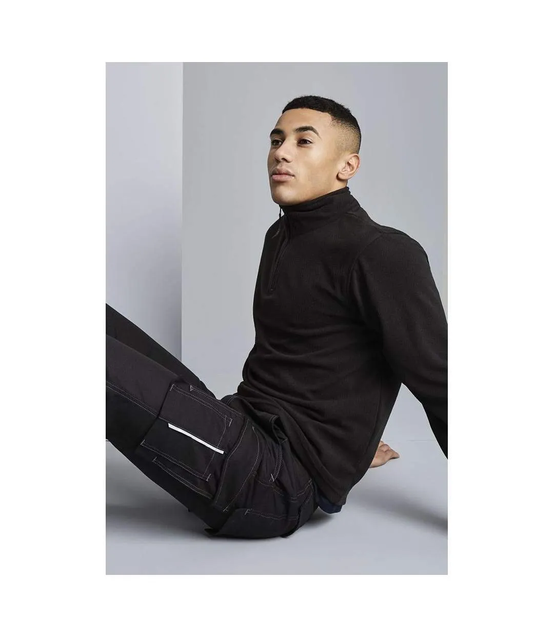 Mens Micro Zip Neck Fleece Top 170 Gsm Noir Regatta-4