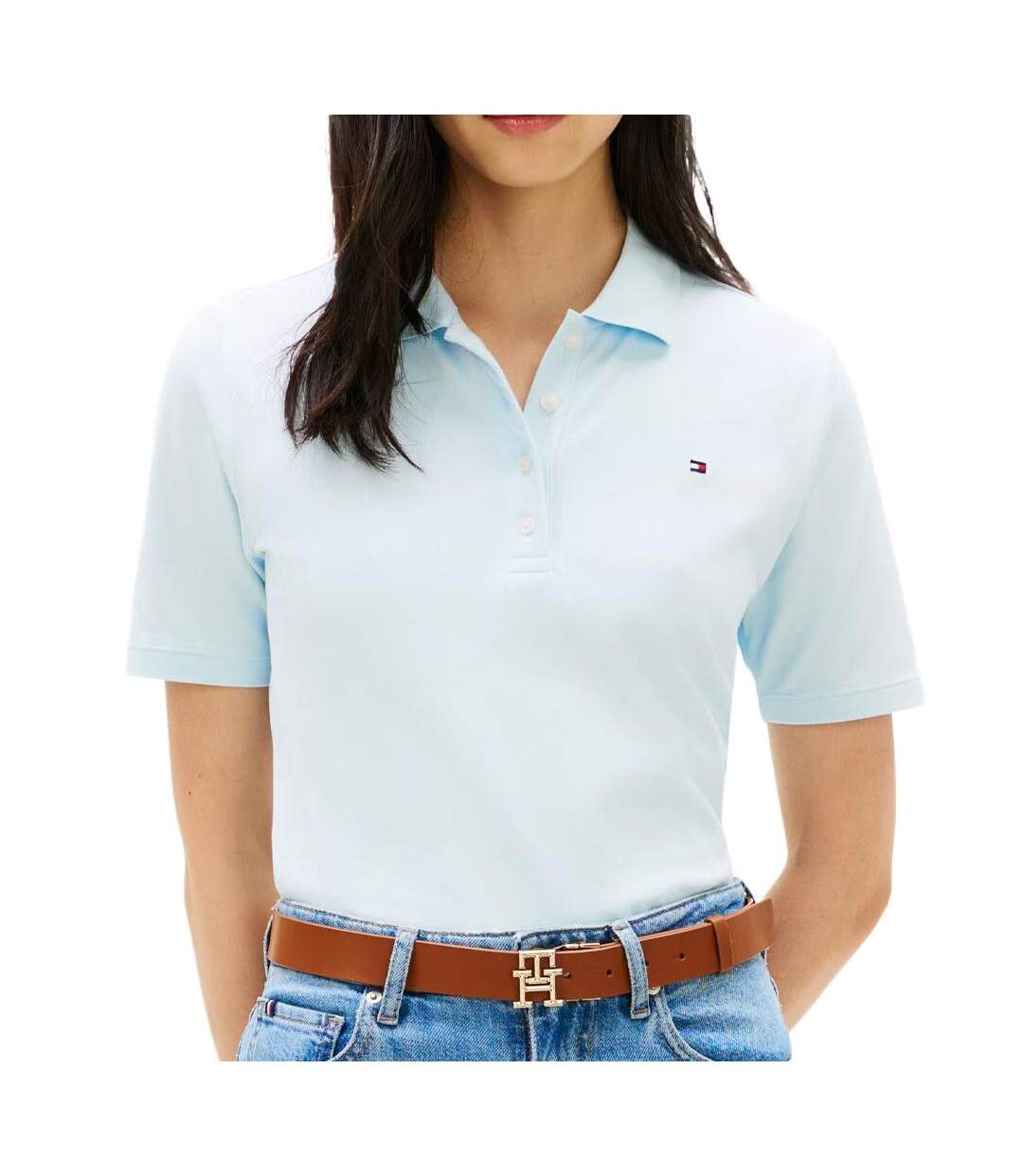 Polo bleu pale femme tommy hilfiger cyr-1