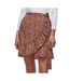 Jupe marron à fleurs femme only olivia - s-1