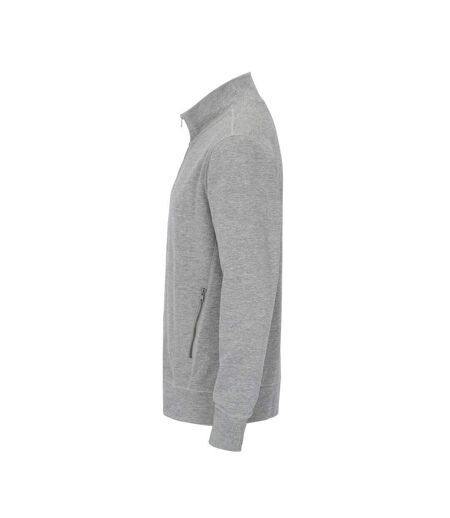 Mens French Terry Full Zip Jacket Grey Melange Cottover