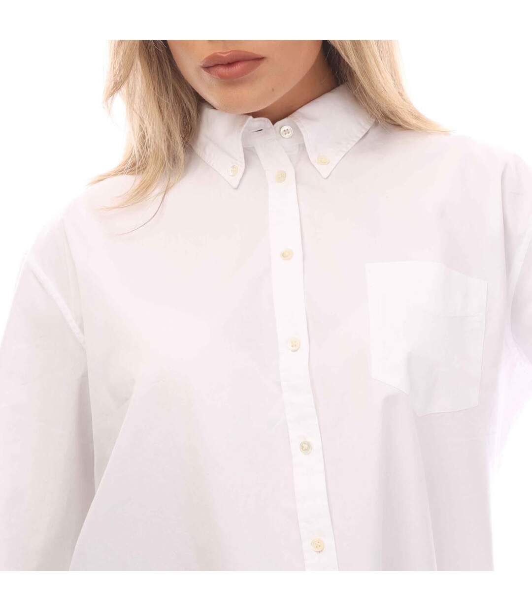 Womens/ladies Luxury Poplin Relaxed Fit Shirt White Gant-4