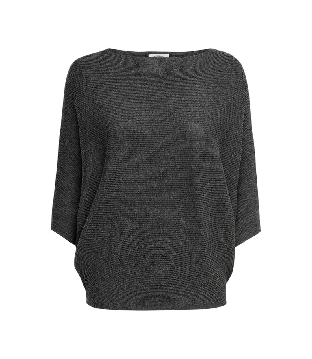 Sweat Manches Dolman Femme Gris Foncé Chiné Only-2