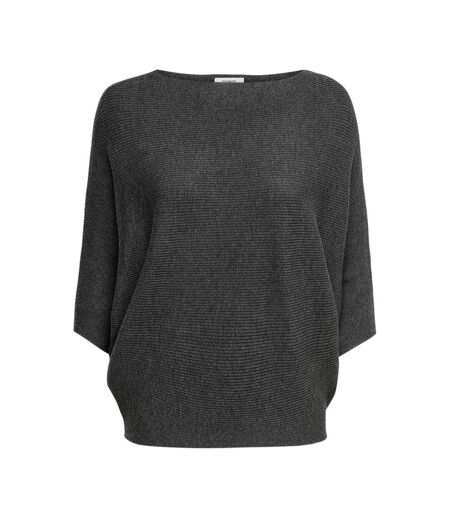 Sweat Manches Dolman Femme Gris Foncé Chiné Only
