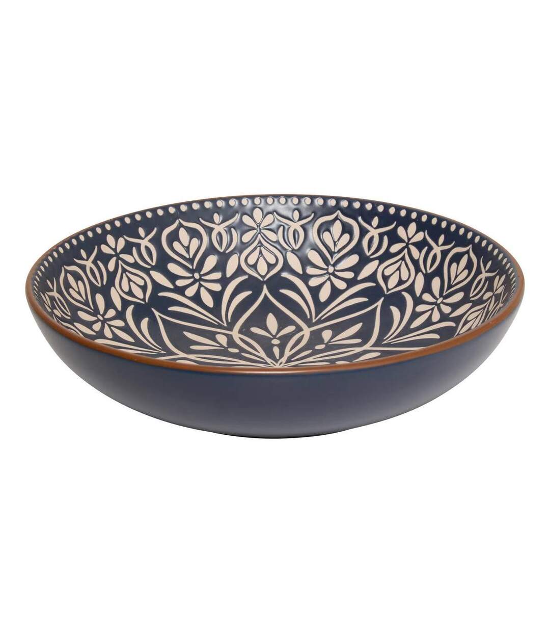Lot de 6 Assiettes Creuses en Céramique Inès 20cm Bleu-2