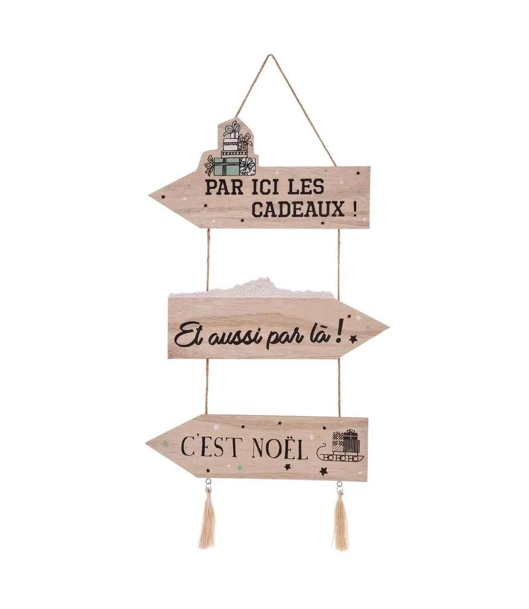 Pancarte Murale Cadeau Marron Glacé 59cm Naturel-1