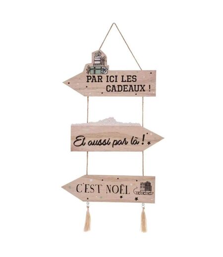 Pancarte Murale Cadeau Marron Glacé 59cm Naturel