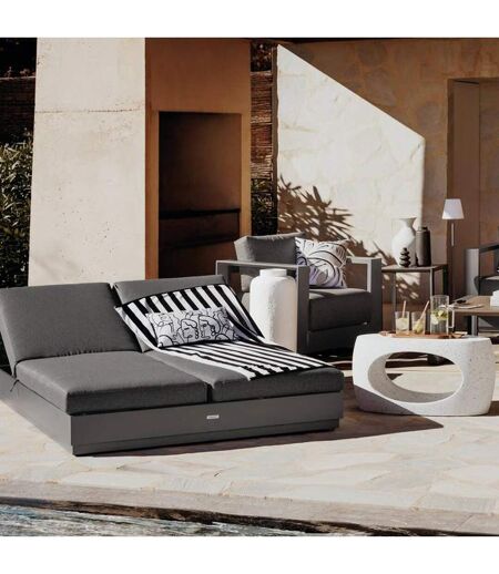 Drap de Bain à Rayures The Palm Resort 90x180cm Noir et Blanc
