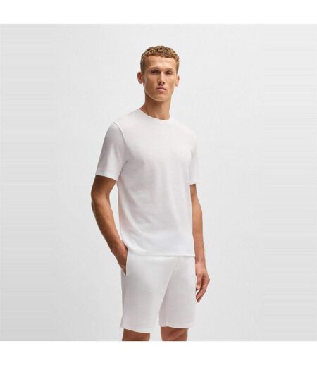 Mens Waffle Knit Pyjama Top White Boss