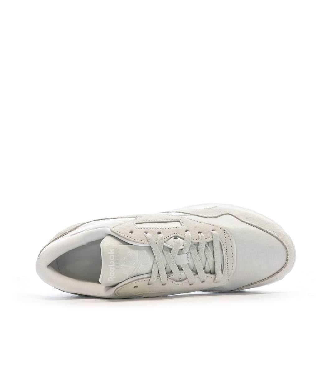 Baskets blanches/grises femme reebok cl nylon 100033441-4