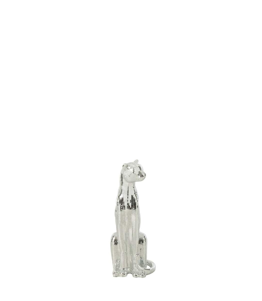 Statue Déco Léopard Disco 62cm Argent-2