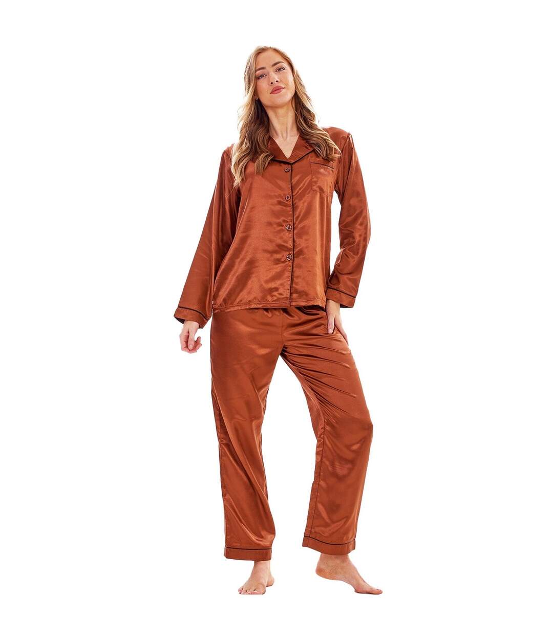 Ensemble De Pyjama Long Femme Marron Keanu-1