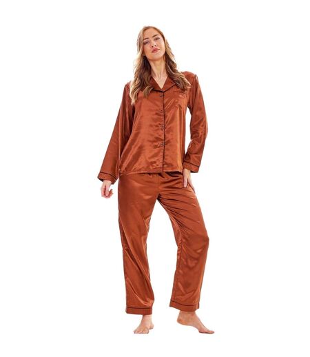 Ensemble De Pyjama Long Femme Marron Keanu
