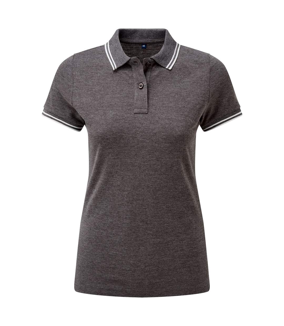 Asquith & Fox - Polo manches courtes - Femme (Gris foncé / blanc) - UTRW6644