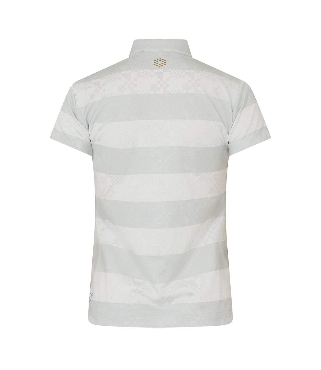 Womens/ladies Bordered Stripes Polo Shirt Grey White Puma-2