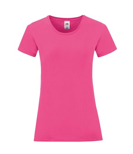 T-shirt Iconic Femme Fuchsia Fruit Of The Loom
