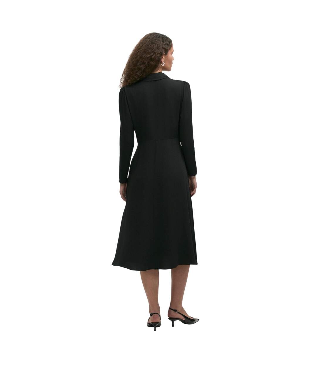 Womens/ladies Lucia Collared Midi Dress Black Finery-3