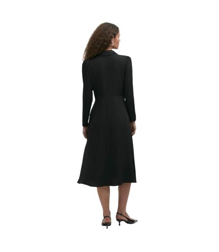 Womens/ladies Lucia Collared Midi Dress Black Finery
