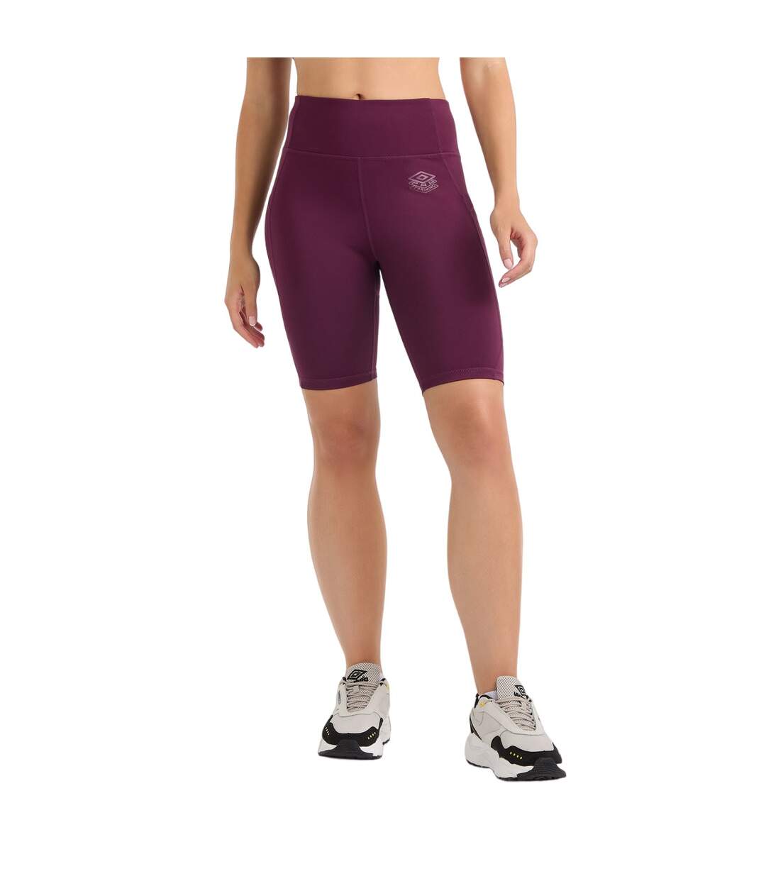 Womens/ladies pro training cycling shorts potent purple/mauve shadow Umbro-3