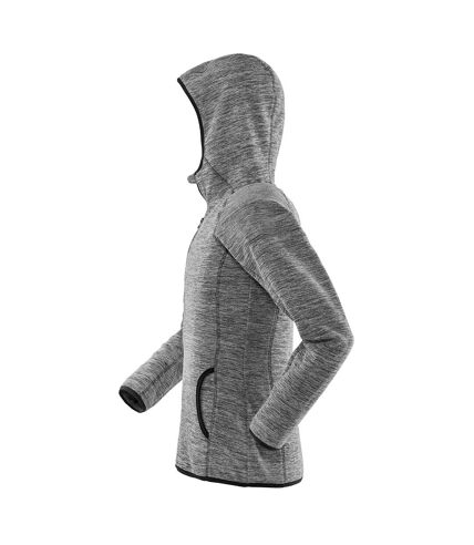 Spiro Ladies Micro Fleece Hoodie (Grey/Black)