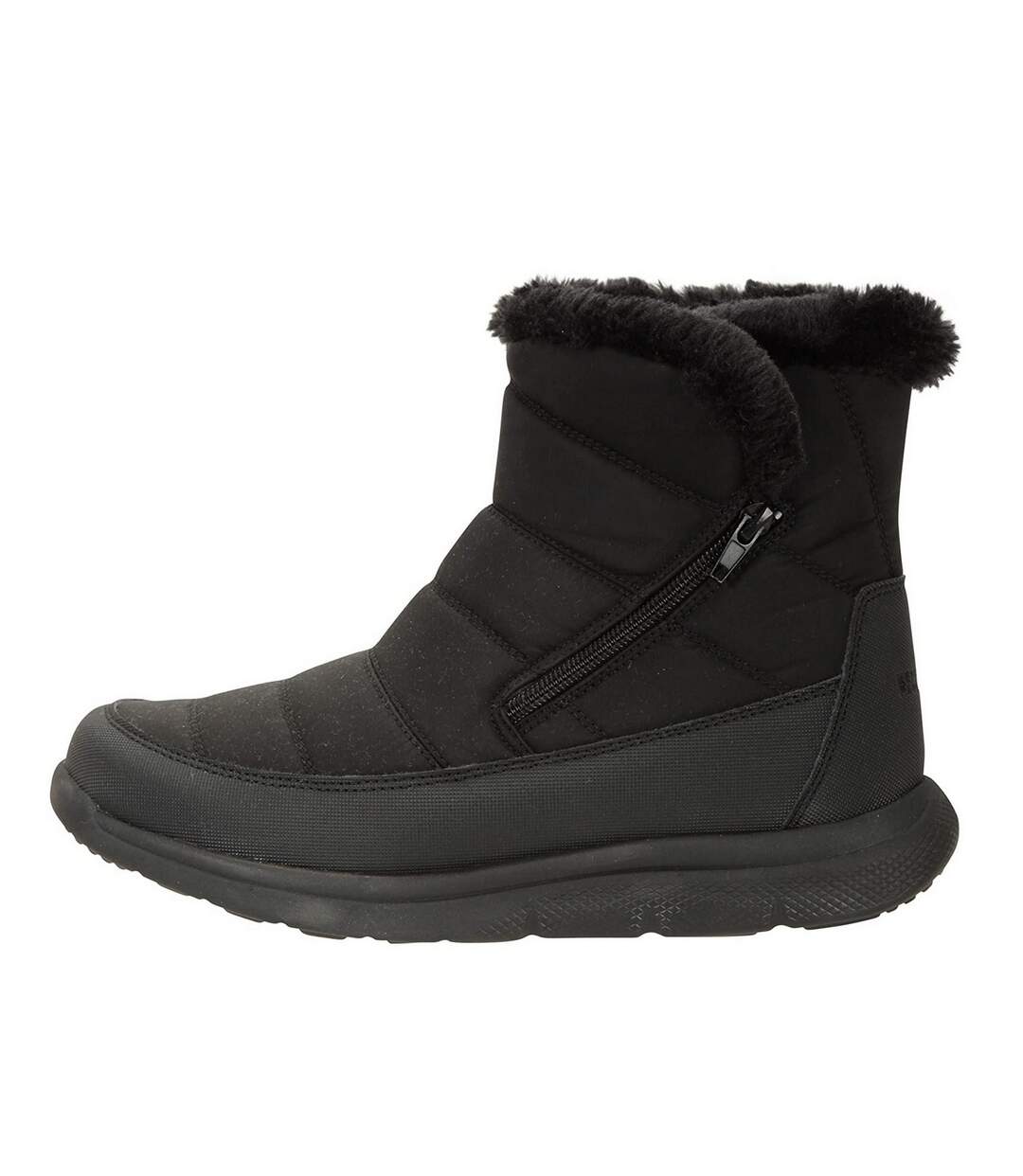 Womens/ladies Boston Fleece Lined Snow Boots Black Mountain Warehouse-2