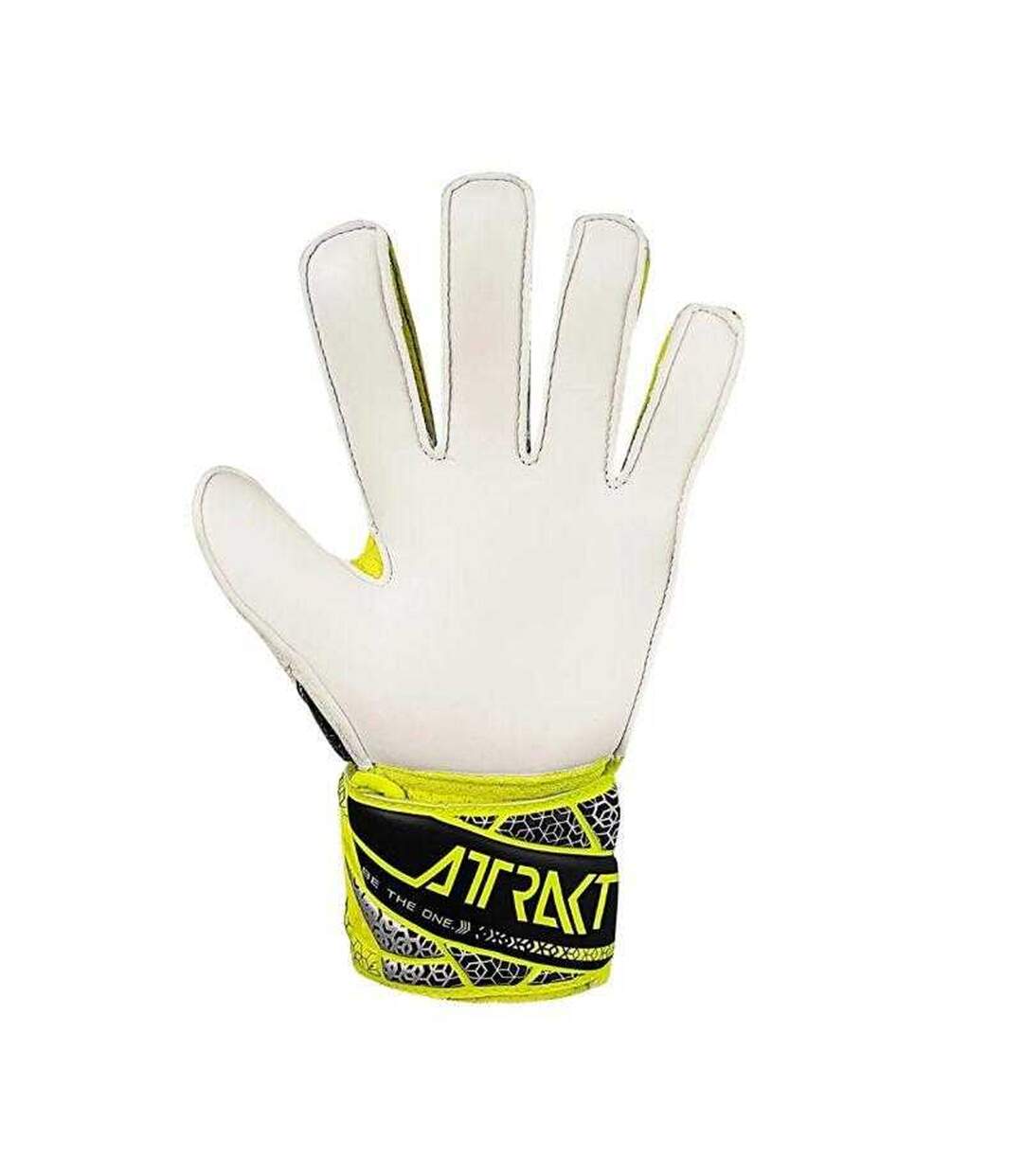 Childrens/kids Attrakt Solid Goalkeeper Gloves White Black Green Reusch-2