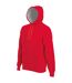 Kariban Mens Heavy Contrast Hooded Sweatshirt / Hoodie (Red) - UTRW717