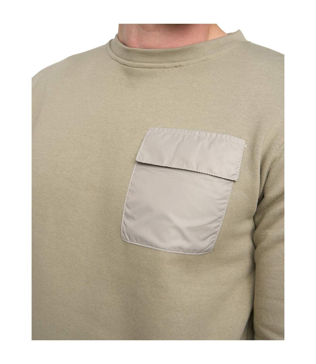 Mens trentforth crew neck sweatshirt sage Duck and Cover-4