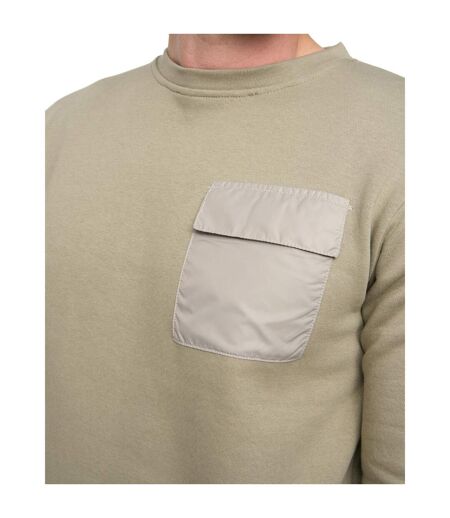 Mens trentforth crew neck sweatshirt sage Duck and Cover