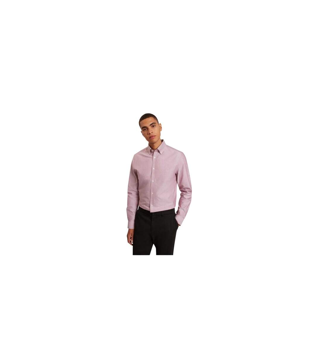Mens Oxford Regular Long-sleeved Button-down Shirt Oxblood Ted Baker-1