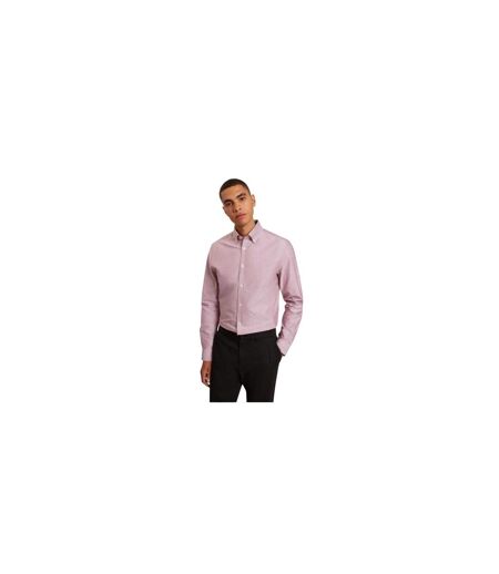 Mens Oxford Regular Long-sleeved Button-down Shirt Oxblood Ted Baker