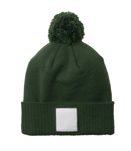 Bonnet Motif/style Pompon Vert Olive Blanc Beechfield