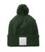 Bonnet Motif/style Pompon Vert Olive Blanc Beechfield-3