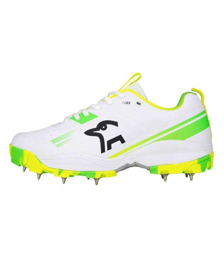Mens Pro Cricket Shoes White Green Kookaburra