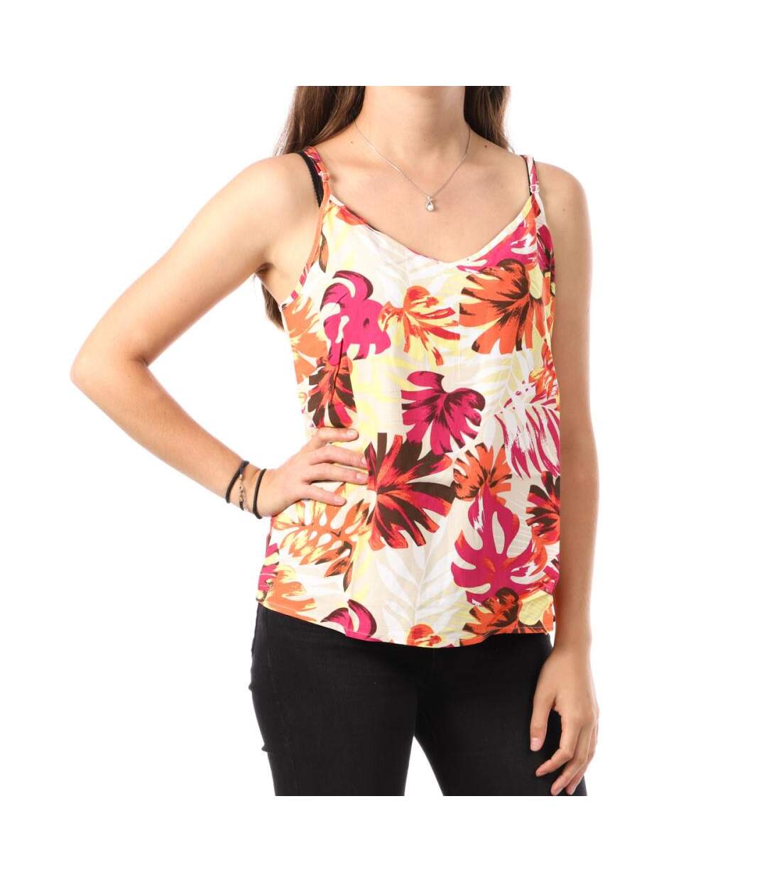 Top beige/orange femme only nova life paris-1