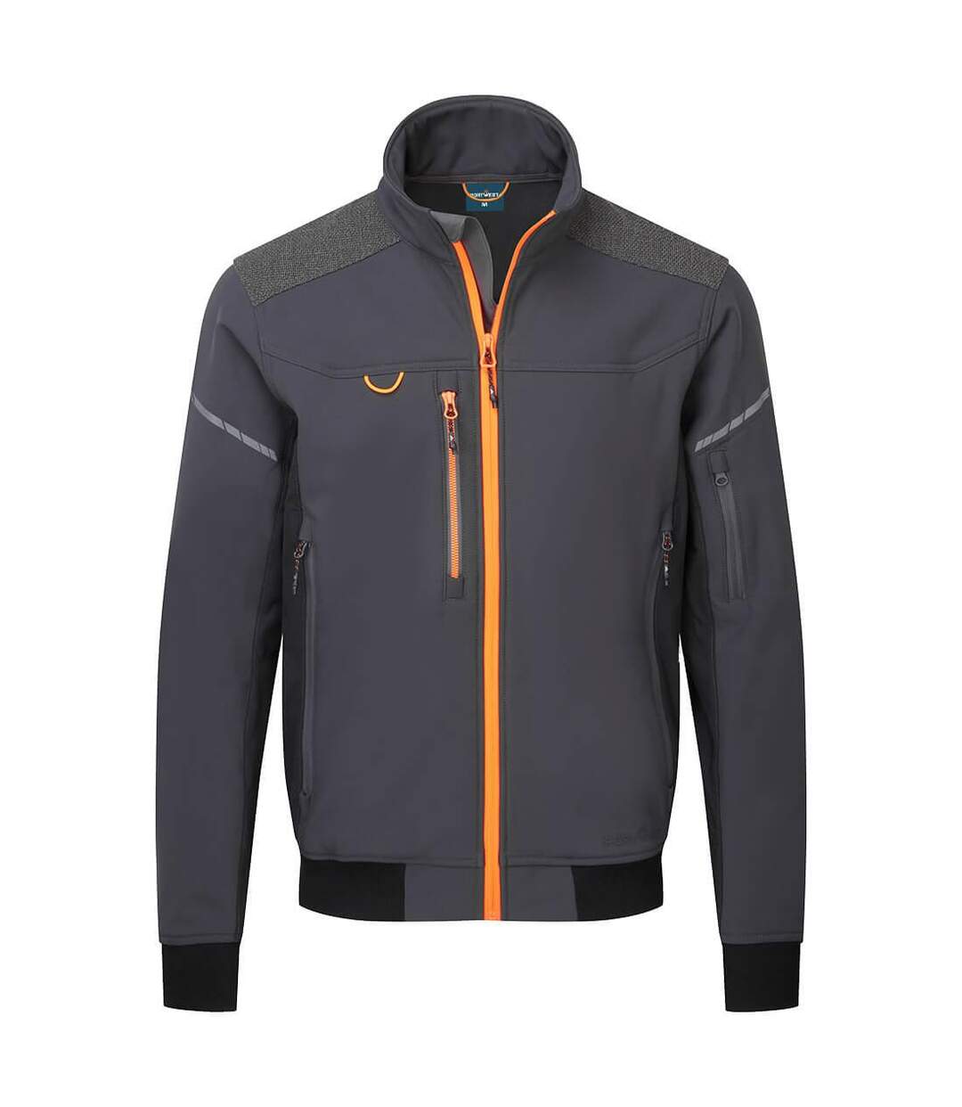 Mens ev4 softshell 3 layer bomber jacket metal grey Portwest-1
