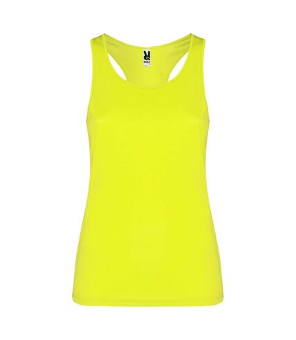 Womens/ladies shura sports tank top fluro yellow Roly