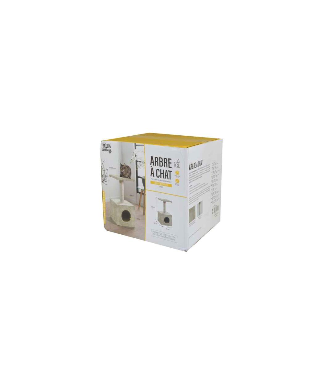 Arbre à Chat avec Niche 1 Plateforme 58cm Écru-5