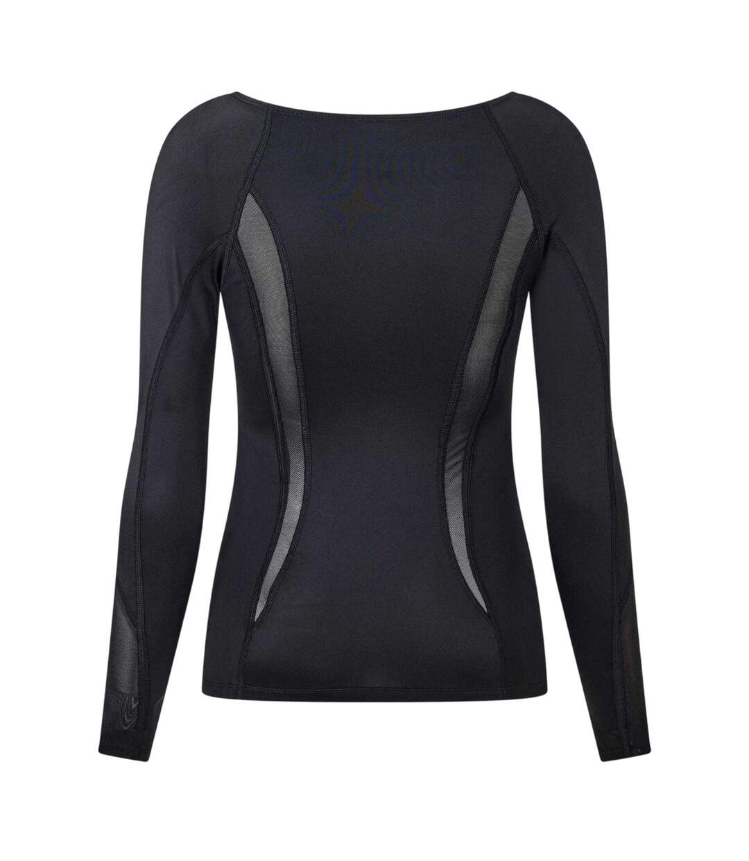 Womens/ladies Long-sleeved Base Layer Top Black Skins-2