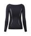 Womens/ladies Long-sleeved Base Layer Top Black Skins-2