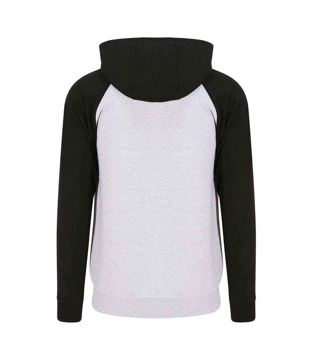 Sweat À Capuche Just Hoods Baseball Adulte Gris Chiné Awdis-2