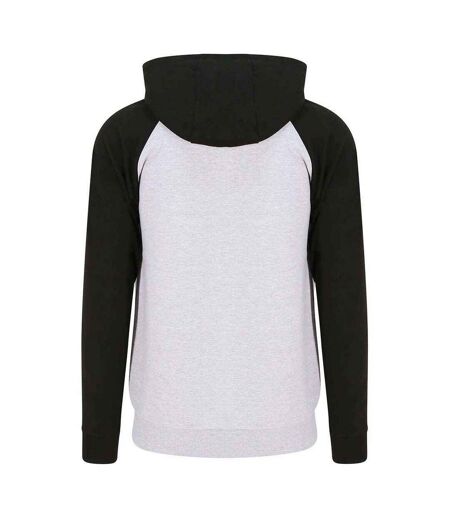 Sweat À Capuche Just Hoods Baseball Adulte Gris Chiné Awdis