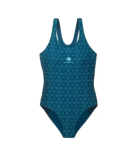 Maillot De Bain 1 Pièce Motif/style Géométrique Seaweed Femme Bleu Marine Foncé Aquawave