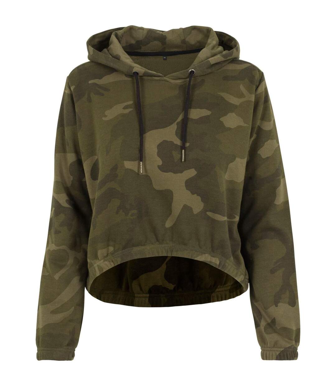 Sweat à capuche camo - court - femme - BY065 - vert camo