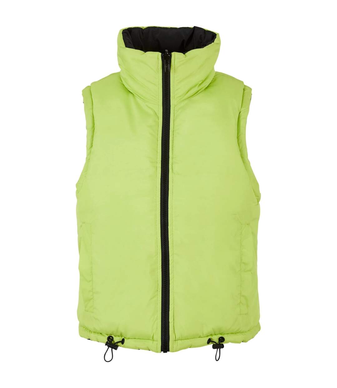 Doudoune Sans Manches Femme Noir Jaune Fluo Urban Classics-3