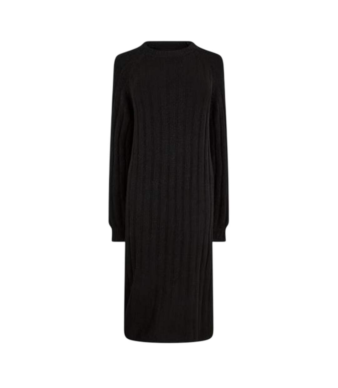 Robe Mi-longue Manches Longues Femme Noir Pieces-2