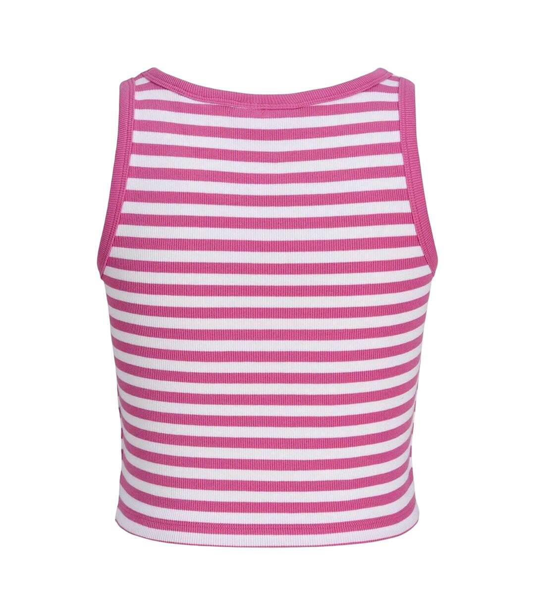 Womens/ladies Fallon Striped Tank Top White Fuchsia JJXX-3
